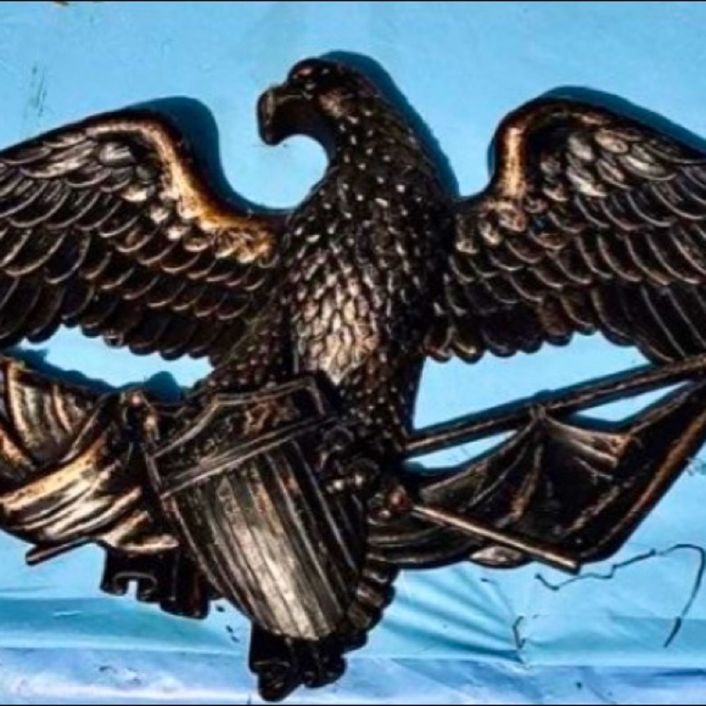 🧨28” Vintage 1959 Rare Molded Plastic Eagle Shield Wall Hanging USA 🧨